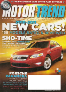 MOTOR TREND 2009 SEPT - SHO, PANAMERA, NEW CARS, VEYRON GS, COOLEST CARS
